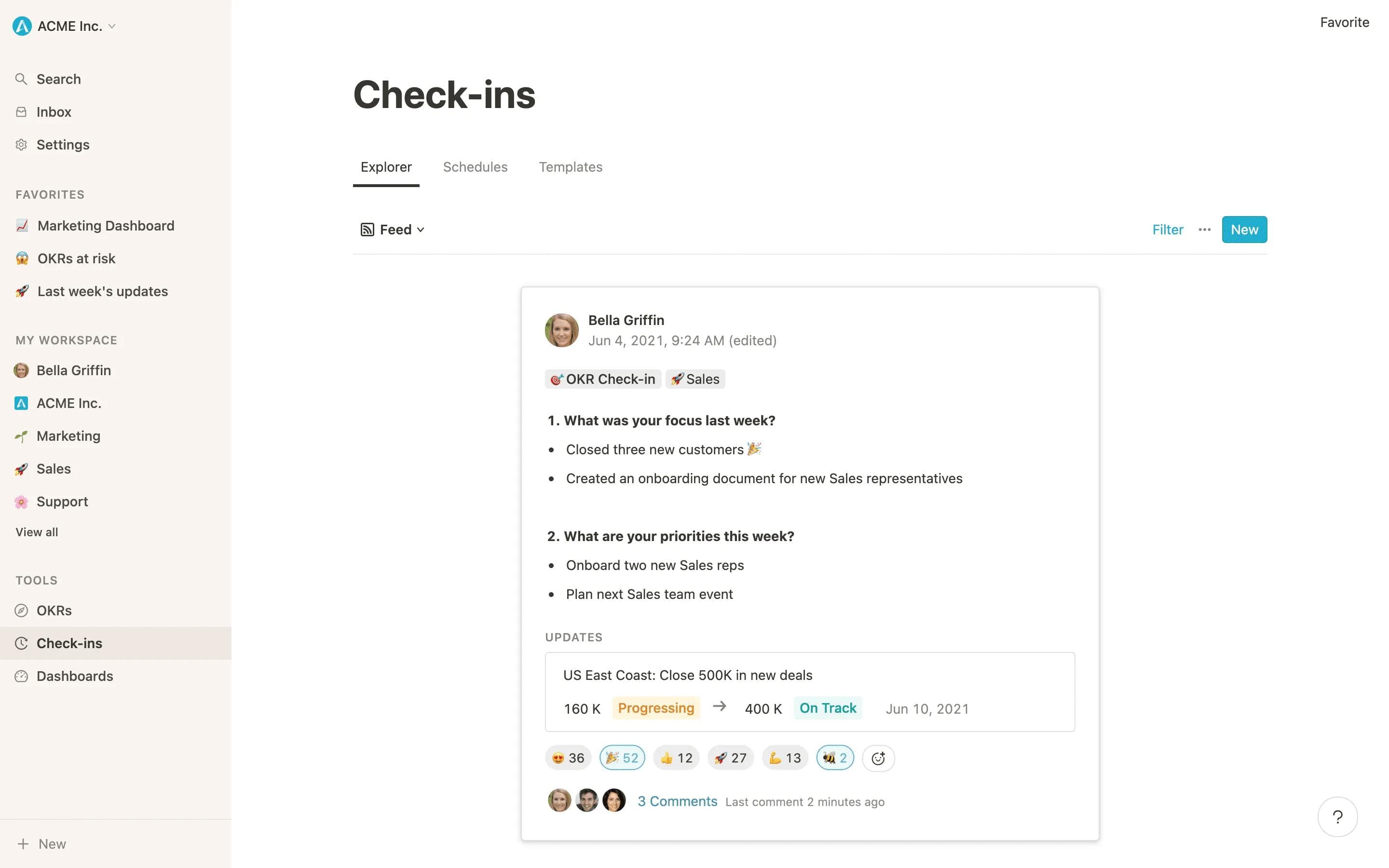 OKR Weekly Check-in