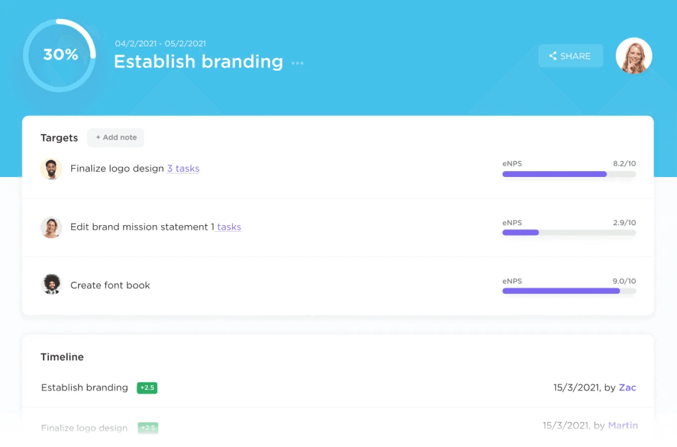 ClickUp Goals folders