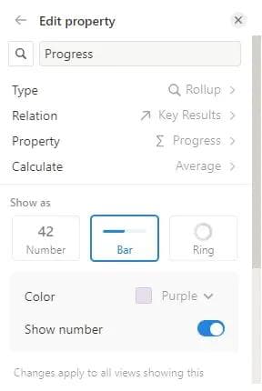 OKRs in Notion Objectives