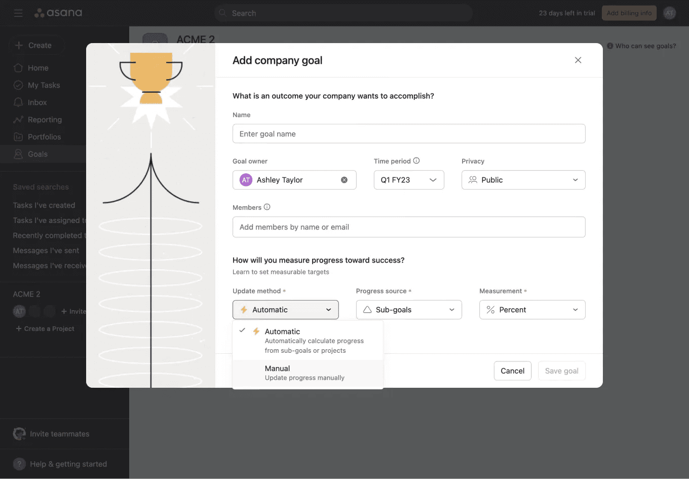 Asana Goals measurement