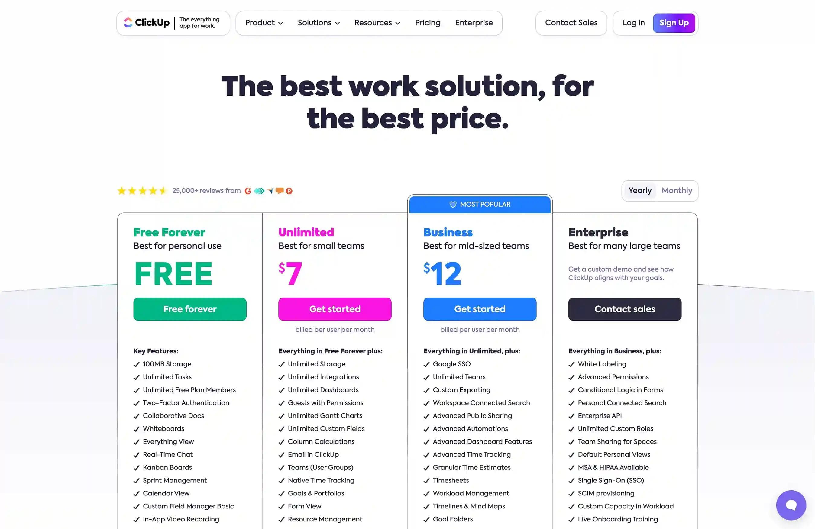 ClickUp software pricing