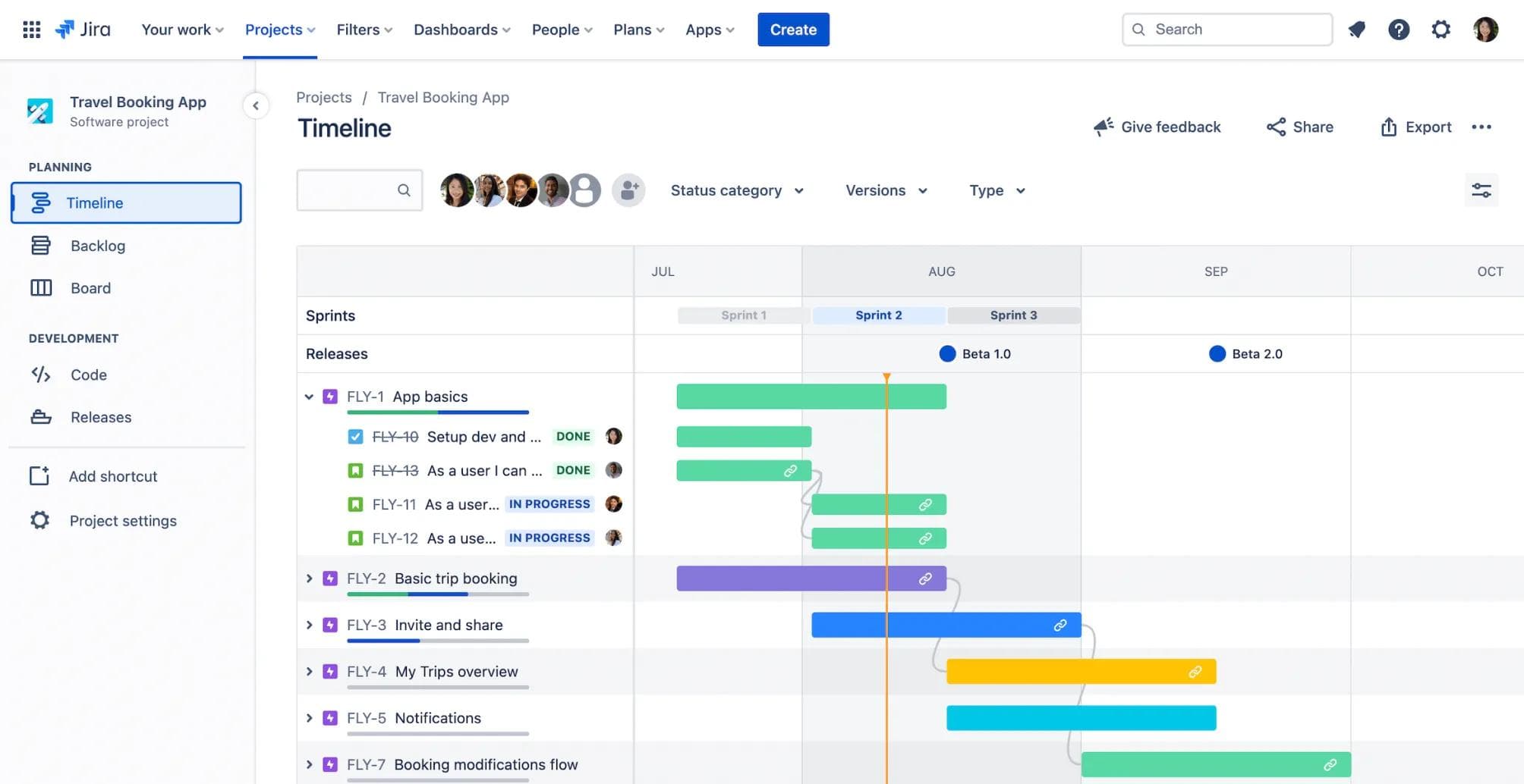 Jira OKR Epics Timeline
